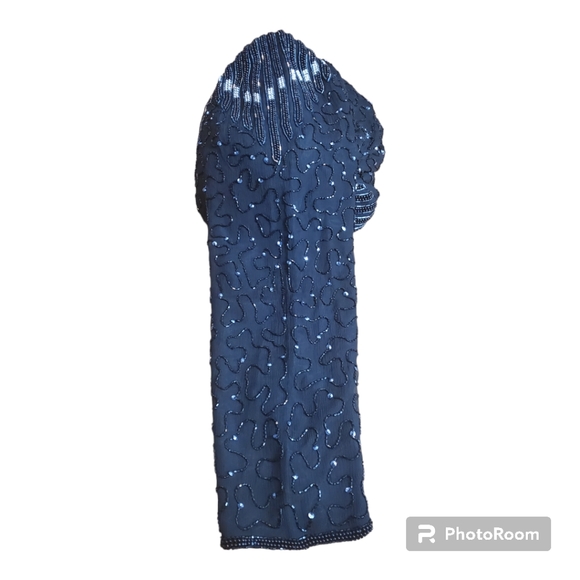 Vintage Joseph Ribkoff Gala Black Sequent Beaded Evening Jacket 100% Silk - Picture 10 of 14